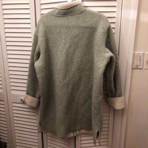 DENIM & CO Mint Green Fleece Jacket Coat, 1X - Picture 2 of 13